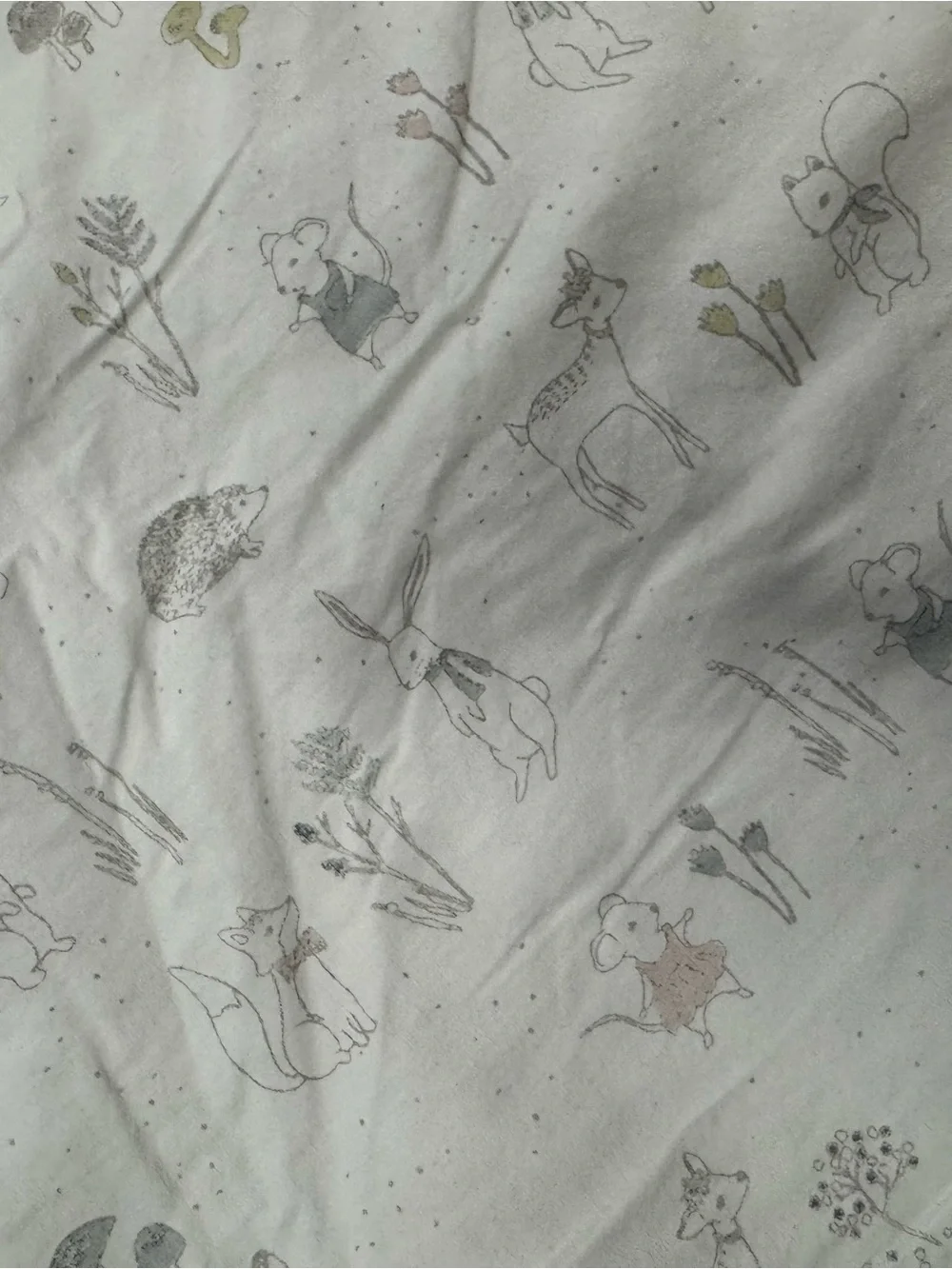 Baby Hooded Bath Towel Woodland Animals Bunny Fox Neutral